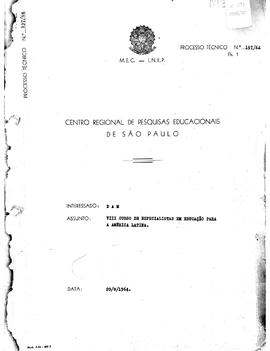 CRPE-SP_m0173p01 - Documentos diversos sobre VIII Curso de Especialistas em Educação para América...