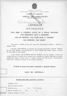 CODI-SOEP_m005p01 - Provas de Seleção para Concurso de Almoxarife, 1943 - 1944