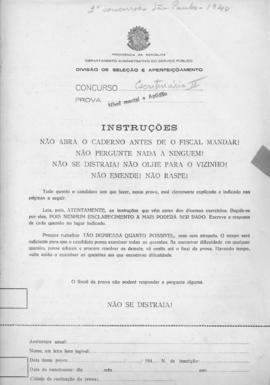 CODI-SOEP_m001p01 - Provas de Seleção para Escriturário no Estado de São Paulo, 1940