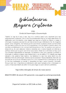 3 - Bibliotecária Mayara Cristóvão