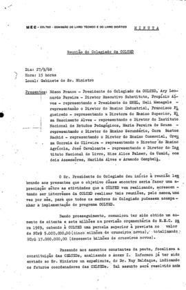 COLTED_m003p10 - Minuta da Reunião do Colegiado da COLTED, 1968