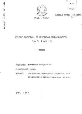 CRPE-SP_m0147p01 - Projeto de Pesquisa: Treinamento de Professor em Aulas de Laboratório de Ciênc...