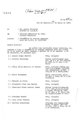 CBPE_m308p05 - Frequência de Funcionários, 1967 - 1968