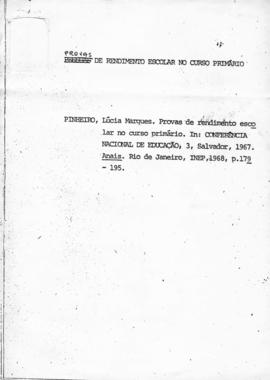 CBPE_m279p02 - Provas de Rendimento Escolar no Curso Primário, 1967
