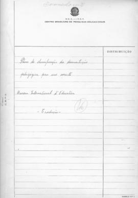 CBPE_m313p01 - Plano de Classificação da Documentação Pedagógica