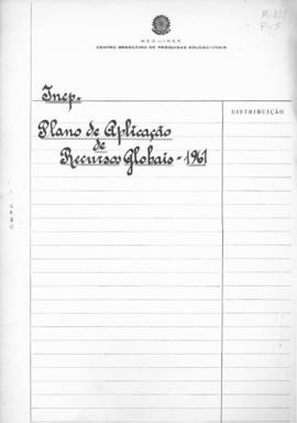 CBPE_m127p05 - Plano de Aplicação de Recursos Globais, 1961