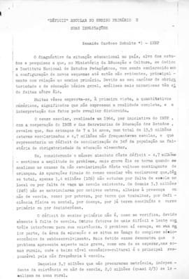 CODI-UNIPER_m0453p01 - Deficit Escolar no Ensino Primário e suas Implicações, 1968