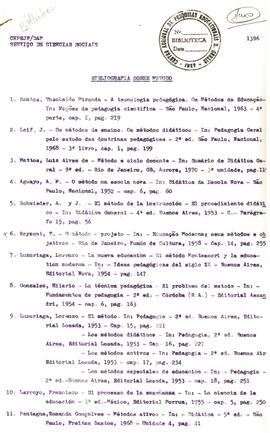 CRPE-MG_m017p01 - Bibliografia do Serviço de Ciências Sociais e Listagens de Publicações Recebida...
