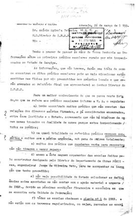 Campanhas de Construções Escolares_m012p01 - Informações sobre Inspeções em Escolas, 1955