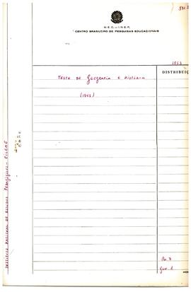 CILEME_m002p01 - Testes de Aplicação e Correspondência sobre Testes de Inteligência, 1951 - 1953
