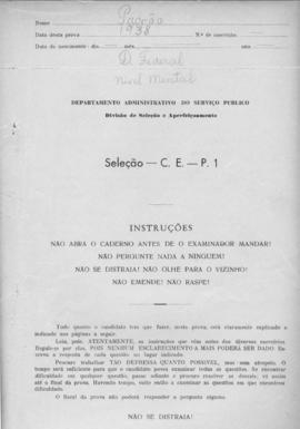 CODI-SOEP_m022p01 - Provas para Escriturário Nível Mental e Aptidão, 1938