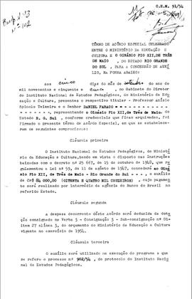 Campanhas de Construções Escolares_m011p01 - Termo de Acordo entre o MEC e o Ginásio Pio XII para...