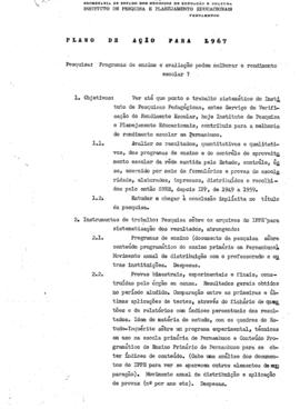 CRPE-PE_m056p01 - Pesquisa e Publicações sobre Avaliação e Rendimento Escolar, 1966 - 1967