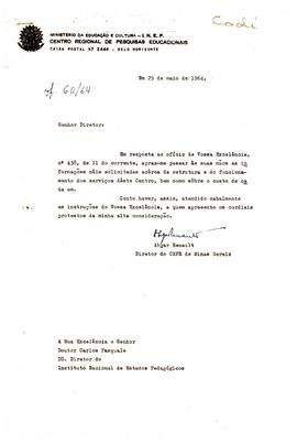 CRPE-MG_m005p01 - Correspondência sobre Estrutura do CRPE, 1964