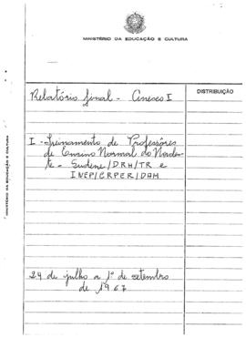 CRPE-PE_m045p03 - Relatório do I Treinamento de Professores de Ensino Normal no Nordeste, 1967
