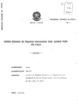 CRPE-SP_m0148p01 - Projeto de Pesquisa: Mercado de Trabalho no Setor Terciário no Estado de São P...