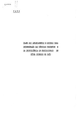 CAPES_m008p03 - Plano dos levantamentos e estudos para determinação das técnicas faltantes e da i...