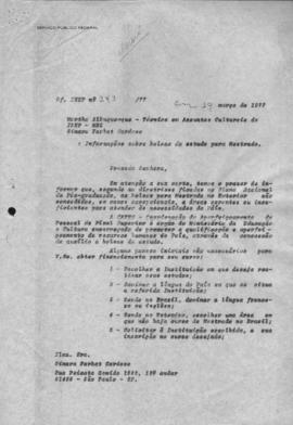 CODI-UNIPER_m1199p01 – Correspondências de Encaminhamento de Informações sobre Bolsa de Mestrado,...
