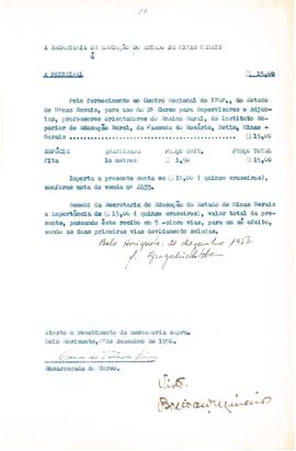 CRPE-MG_m010p01 - Recibos de Pagamento de Cursos para Professores Supervisores e Adjuntas, 1956