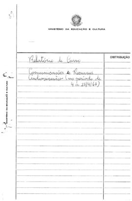 CAV-ES_m020p01 - Relatório do Curso, Comunicações e Recursos Audiovisuais, do Centro Audiovisual,...