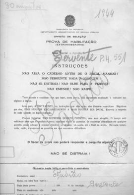CODI-SOEP_m043p01 - Provas de Seleção para Servente, 1944