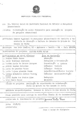 CRPE-PE_m050p01 - Solicitação de Apoio Financeiro para Execução de Projeto de Pesquisas Educacionais