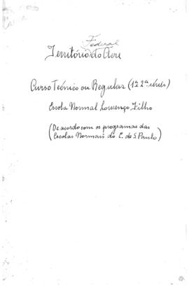 CODI-UNIPER_m1190p01 - Programas de Matérias da Escola Normal Lourenço Filho, Território Federal ...