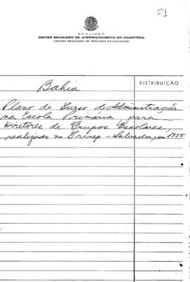 CRPE-BA_m013p01 - Plano do “Curso de Administração na Escola Primária”, 1955