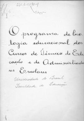 CODI-UNIPER_m0310p01 - O Programa de Biologia Educacional dos Cursos de Técnico de Educação e de ...