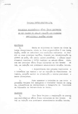 CBPE_m076p05 - Projeto intitulado Pesquisas Sociológicas sobre Áreas Culturais do Rio Grande do S...