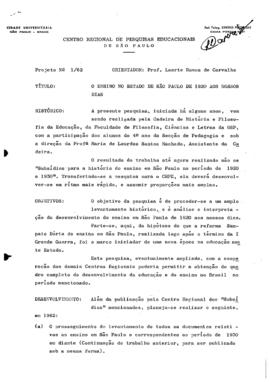CRPE-SP_m0001p13 - Projeto sobre o Ensino no Estado de São Paulo de 1920 aos nossos dias, 1962