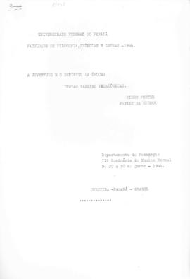 CEOSE-CROSE_m038p03 - A Juventude e o Espírito da Época: Novas Tarefas Pedagógicas, Pierre Furter...