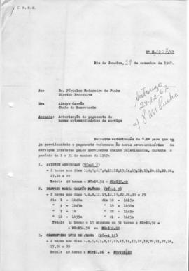 CBPE_m312p05 - Correspondências Solicitando Pagamento de Horas Trabalhadas, 1967