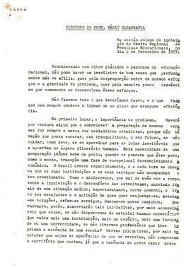CRPE-MG_m015p01 - Discurso de Professor em Sessão Solene, 1957