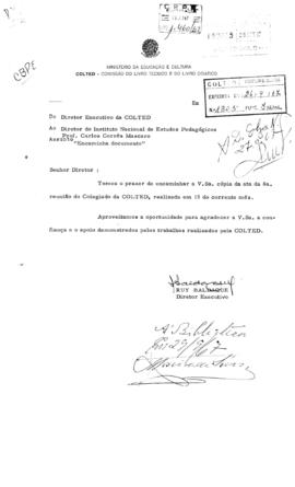 COLTED_m013p09 - Correspondência com Cópia da Ata de Reunião da COLTED, 1967