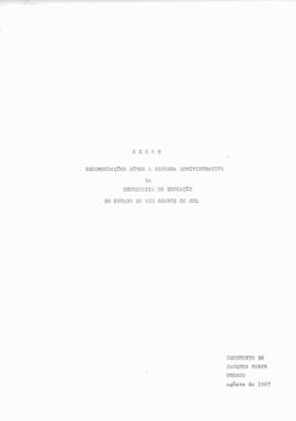 CEOSE-CROSE_m004p01 - Recomendações sobre a Reforma Administrativa da Secretaria de Educação do R...