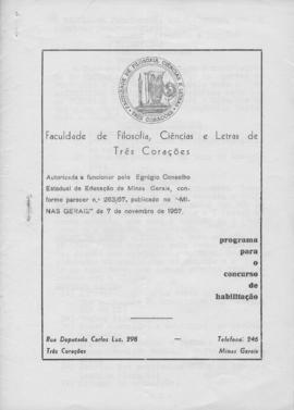 CODI-UNIPER_m0329p01 – Programa para o Concurso de Habilitação da Faculdade de Filosofia, Ciência...