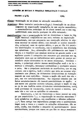 CRPE-SP_m0001p05 - Projeto sobre Elaboração de um Plano de Educação Secundária, 1964