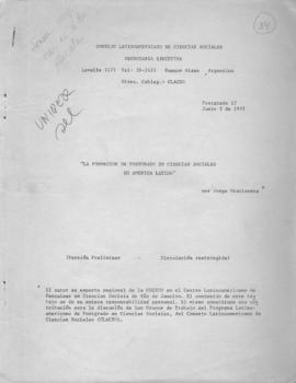 CODI-UNIPER_m0293p01 – Trabalho “La Formación de Postgrado en Ciencias Sociales en America Latina...