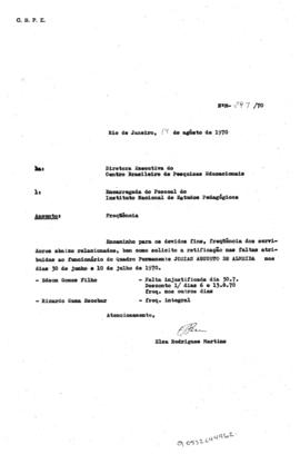 CBPE_m309p02 - Frequência de Pessoal do CBPE, 1970