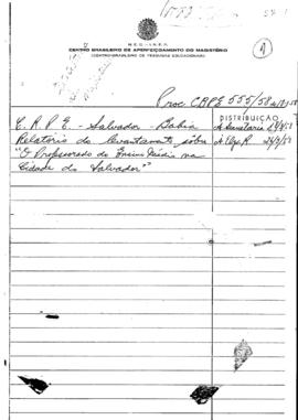 CRPE-BA_m015p01 - Relatório sobre Professores do Ensino Médio em Salvador/BA, 1958