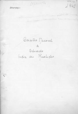 CODI-UNIPER_m0204p01 - Índice de Resoluções do Conselho Nacional de Educação, 1942