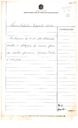 CBPE_m315p01 - Questionário Apresentado pelo Bureau International D'Education (BIE) sobre a Elabo...