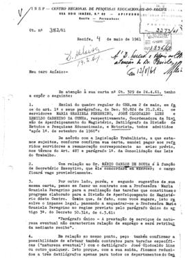 CRPE-PE_m033p01 - Correspondências sobre o CRPE-PE, 1961