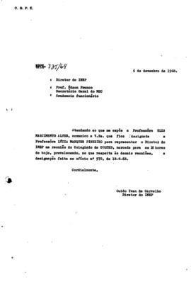 COLTED_m003p07 - Correspondência Designando Professora para Representar o Diretor do INEP na Reun...