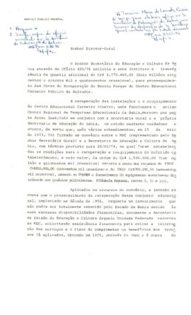 DIRETORIA_m376p07 - Orçamento - Reforma do Centro Educacional Carneiro Ribeiro, 1976