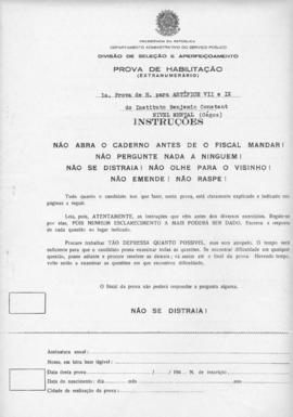 CODI-SOEP_m089p01 - 1ª Prova de Habilitação para Artífices VII e IX do Instituto Benjamim Constan...