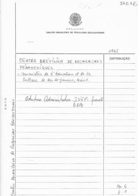 CBPE_m196p02 - Documentos em Francês sobre INEP e o CBPE, 1963 - 1965