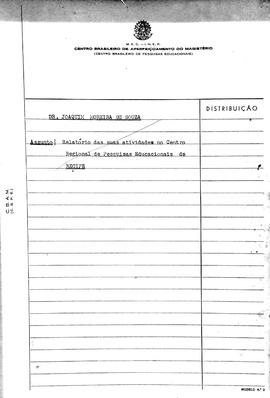 CRPE-PE_m004p01 - Correspondência sobre Instalação da Divisão de Estudos e Pesquisas Educacionais...