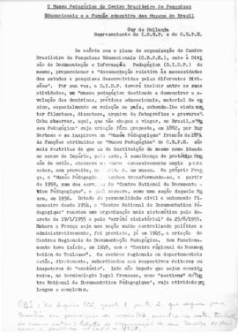 CBPE_m150p01 - Texto: O Museu Pedagógico do Centro Brasileiro de Pesquisas Educacionais e a Funçã...